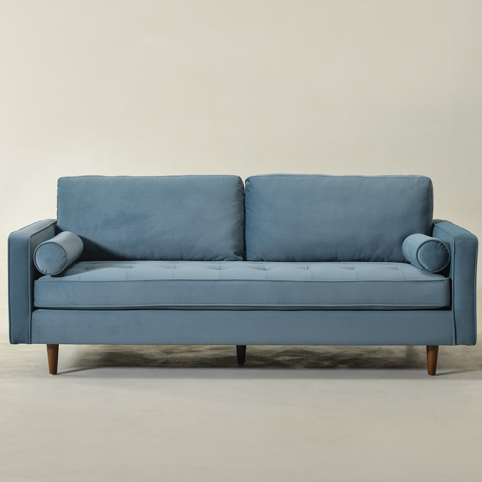 Geo 84" Upholstered Sofa, Blue Velvet