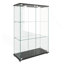 Armoire décorative, vitrine moderne en verre avec lumières à DEL, bibliothèque en verre trempé avec 3 tablettes-352505391-349379393
