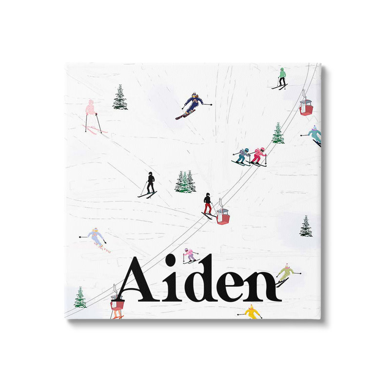 Pistes de ski d'hiver cmw-007, H 17 po x l 17 po, Toile tendue, Yes