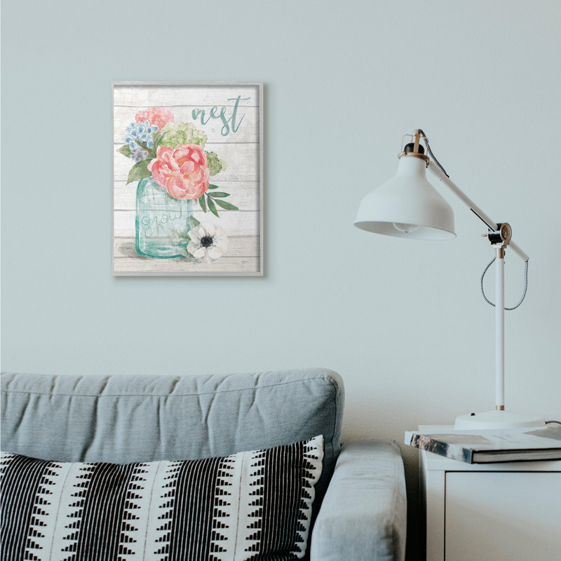«Nest Grow Flower Jar Rustic», impression, H 16 po x l 20 po x P 1,5 po, Estampe numérique Farmhouse