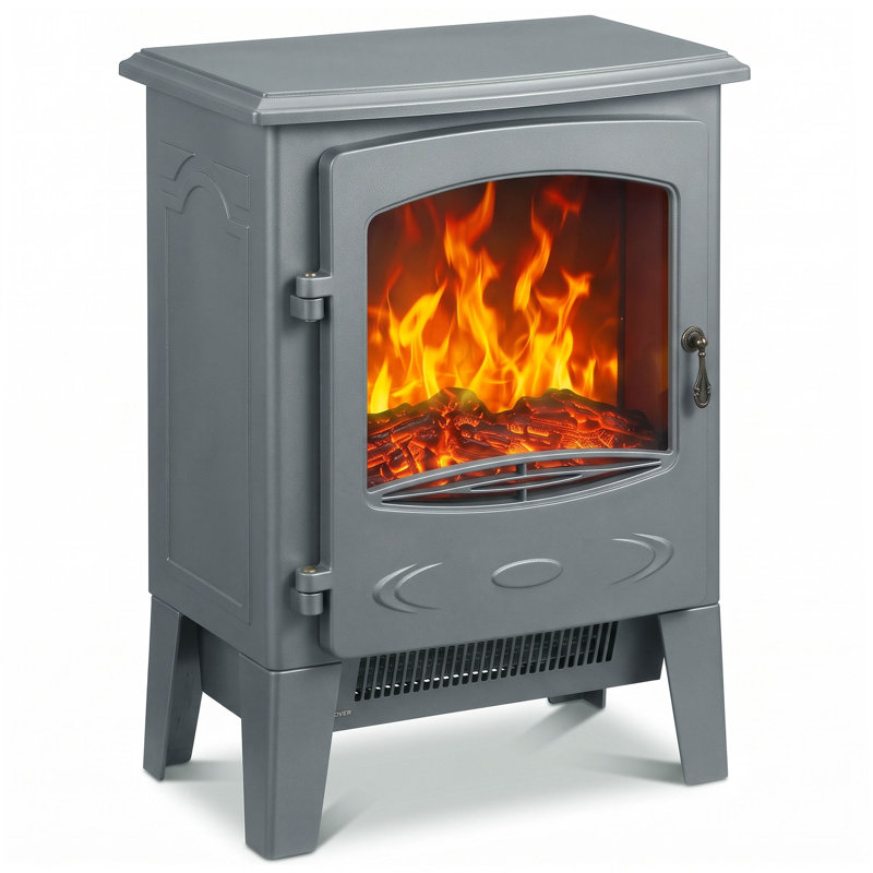 HOMCOM 24.5 cm W Grey Electric Stove