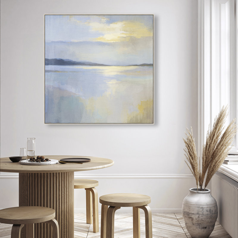 Sun After the storm Abstract Canvas Print by Oliver Gal, Black Frame, 12 x 12, 41"H x 41"W, Silver Floater Frame