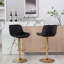 Ensemble de 2 tabourets de bar réglables avec repose-pieds chromé et levage mécanique-980506706