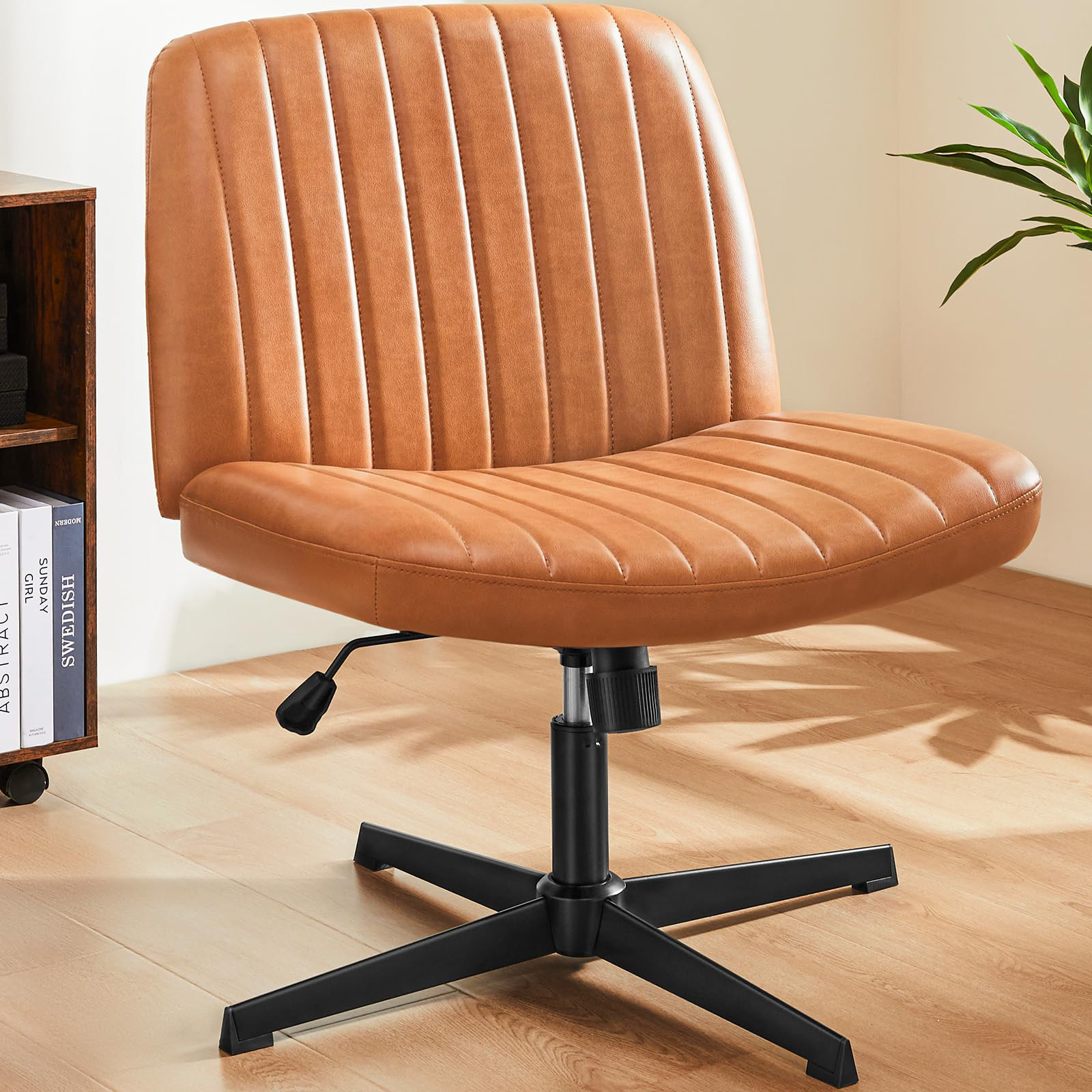 Executive Office Chair Computer Desk Chair with Padded Armrests, Ergonomic Chair Mid Back Lumbar Support and Adjustable Height & Tilt Angle Home Offic