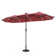 Jacobo 156'' x 78''Rectangular Lighted Market Umbrella with  16 Color Changing Light