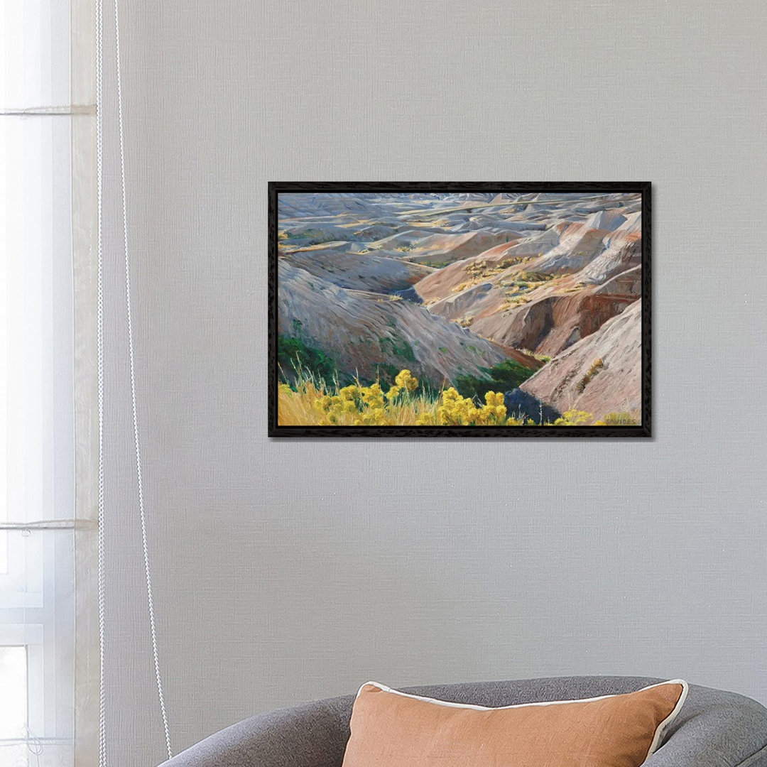 Badlands bei Sonnenuntergang von Nick Savides - Galerie-verpackte Leinwand Giclée auf Leinwand