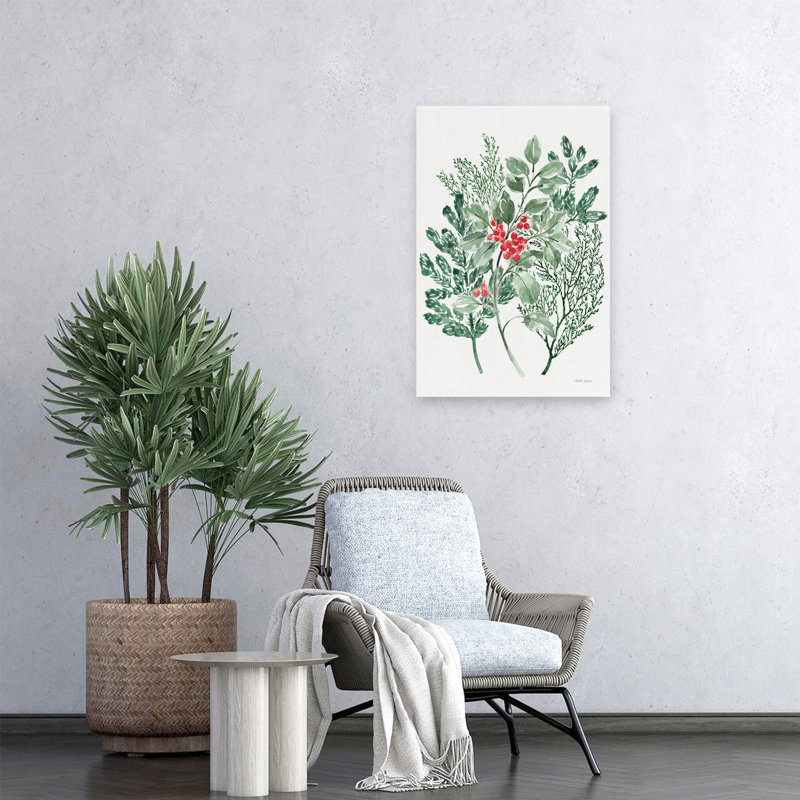 «Classic Christmas IV - Berries Christmas», art vert classique, H 24 po x l 16 po