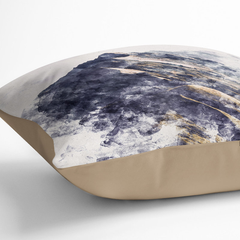 Mountain Ridge in Switzerland Cushion with Filling, 55cm H x 55cm W x 20cm D, Stone