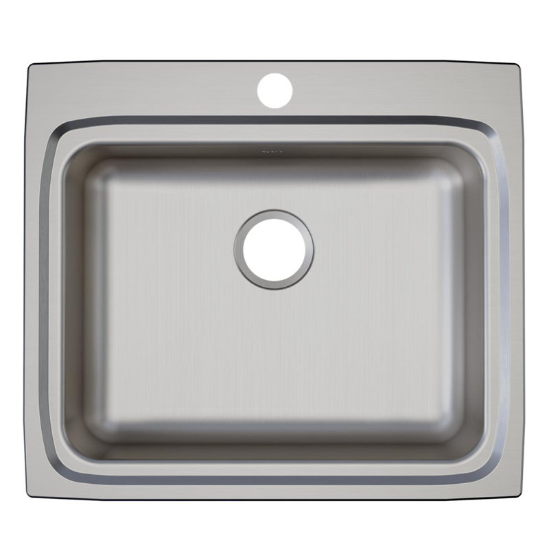 Évier de cuisine à montage sur plan L 25 po x l 22 po Lustertone, 3 trous, 5,38 po