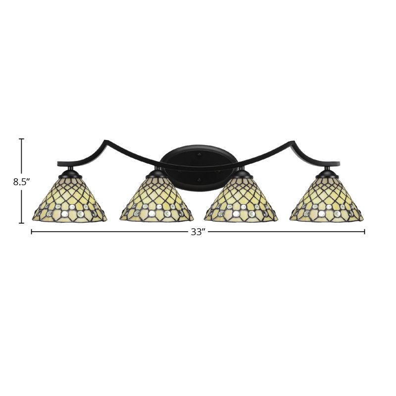Zilo 4 Light Bath Bar, Matte Black