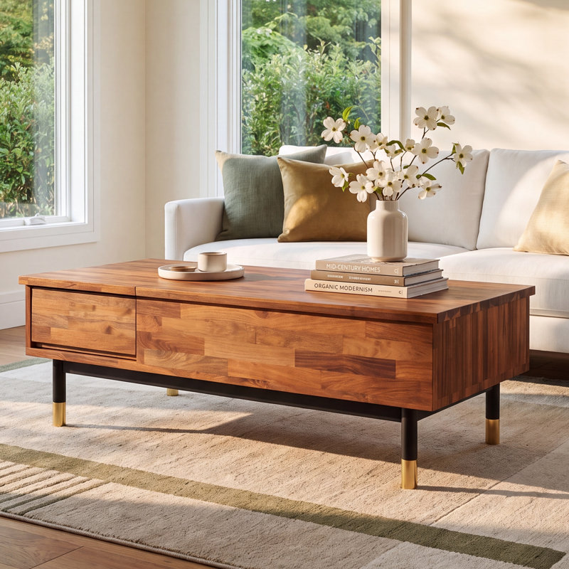Dakota Solid Wood Top Single Coffee Table