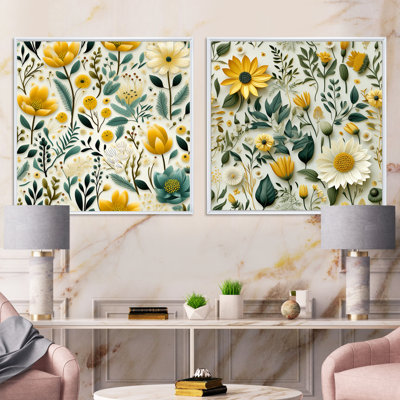 Antonin - Abstract Botanicals Square Collage Set Of 2