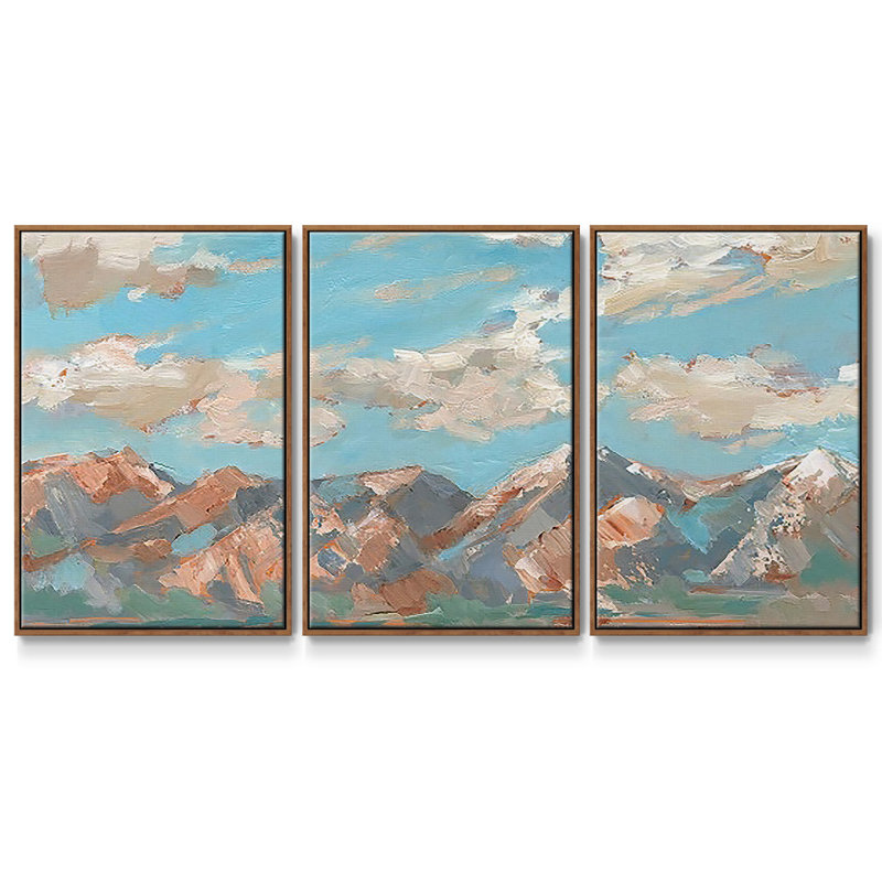 «Pastel Western Vista I», reproduction sur toile 3 pièces, Noyer, H 40 po x l 78 po x P 2 po