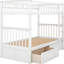 Lit simple superposé au-dessus blanc avec fonction polyvalente et tiroirs - Polyvalent, article de chambre à coucher-744568872-744568874
