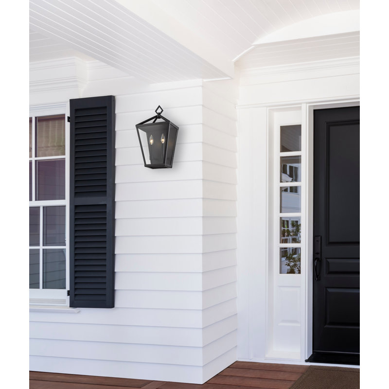 Grande lanterne murale d'extérieur 2 lumières Myndi, Noir, H 17,5 po x l 10 po x P 6,5 po
