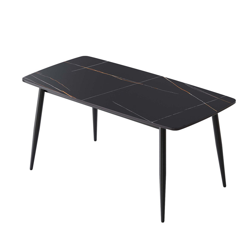 Table de salle à manger 62,99 po, Noir, Noir