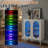2 Door Sun Panel Elevated Shoe Cabinet USB 7 Color LED 4 Tier 26.77" W-1670770119