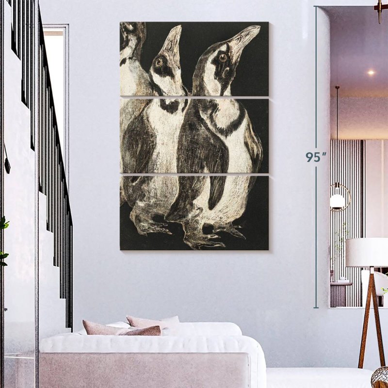 Brampt Drie Pinguins, 23" H x 14" W