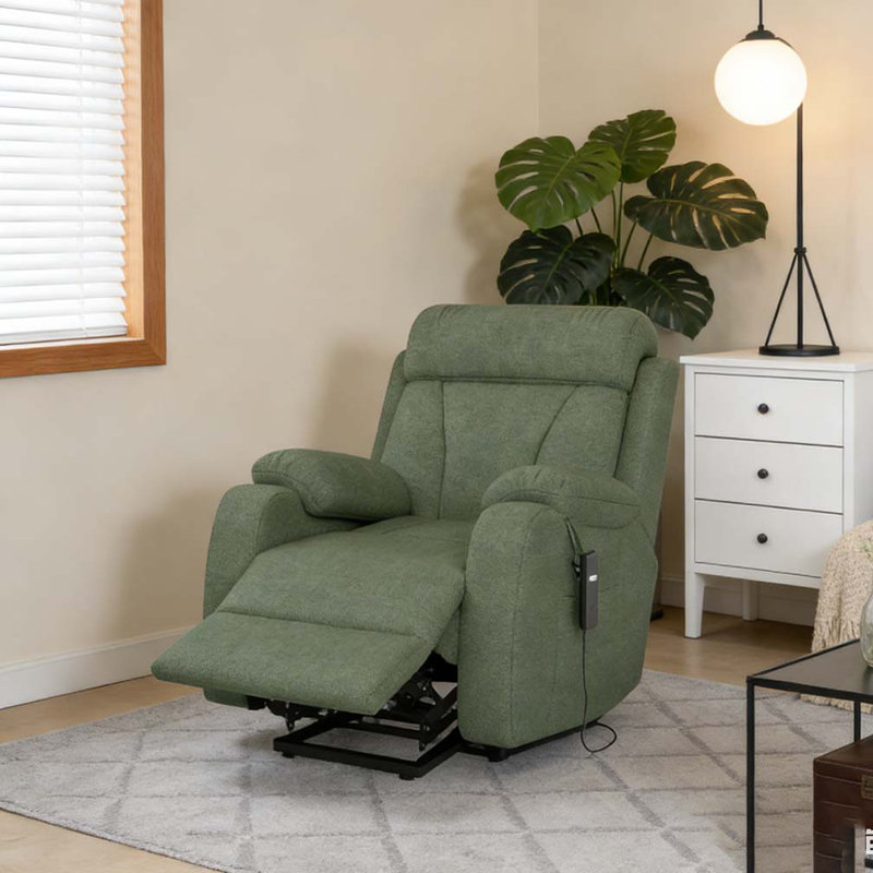 Fauteuil inclinable électrique Power Lift, Snowflake Velvet Fabric, Vert foncé