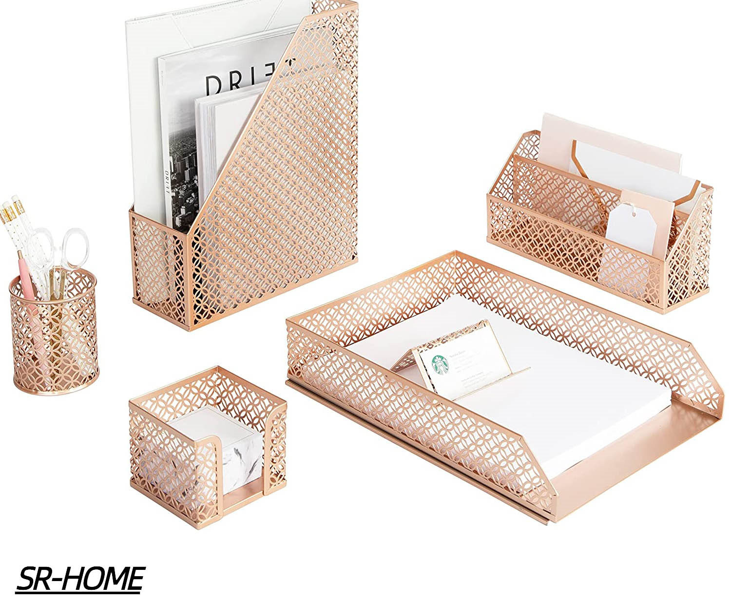 SRHOME Alloy Steel Desk Organizer Set Wayfair