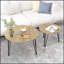 Ensemble de 2 tables basses gigognes rondes de 70 cm (27,56 po), plateau circulaire en bois pour une décoration de salon polyvalente et élégante