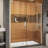 DreamLine Elegance-LS 60 1/4 - 62 1/4 inch W x 72 inch H Frameless Pivot Shower Door in Chrome-121723723-122531106