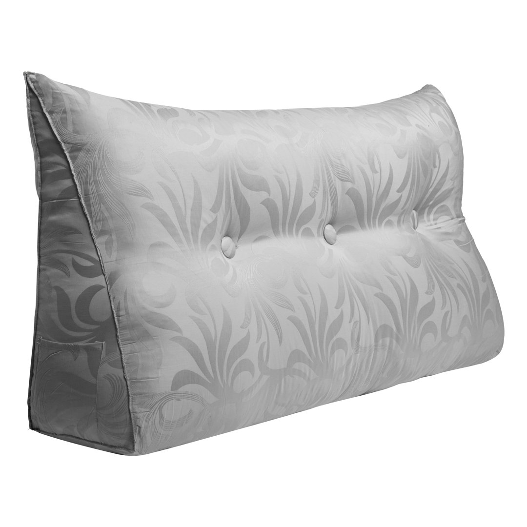 Sit-Up Back Comfort Large Triangular Bolster Headboard Reading Wedge Pillow