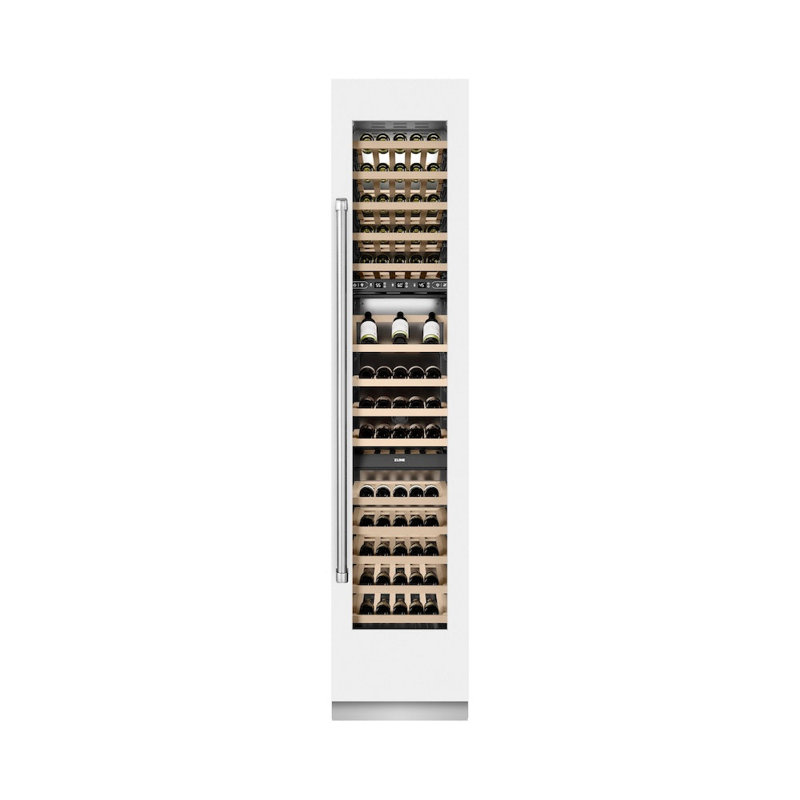 ZLINE 18 in. 9.0 cu. ft. DuraSnow Steel Triple Zone 68 Bottle Left Hinge Column Wine Cooler, Left Handed, White Matte