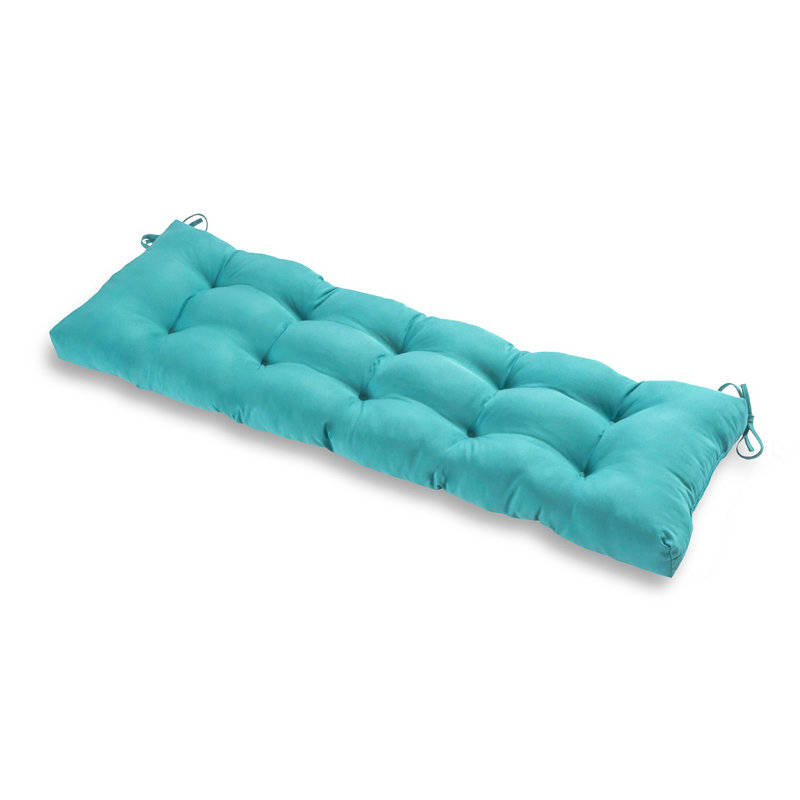 Shipton Outdoor Bench Seat Cushion, Teal, 5", 51" W x 18" D