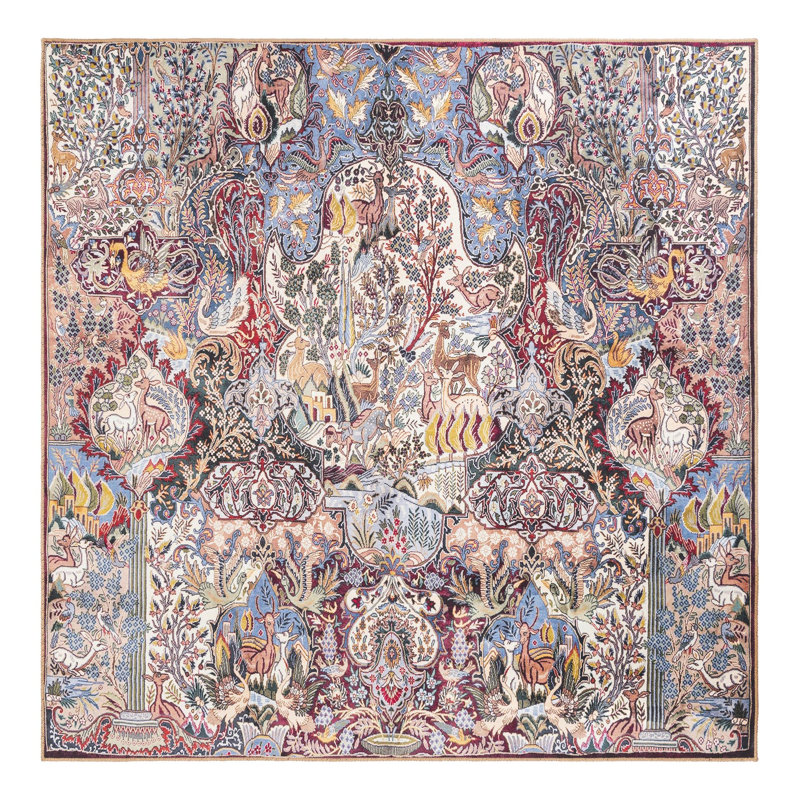 Mckinleigh Performance Chenille Floral Indoor Rug, Square 7'10" x 7'10"