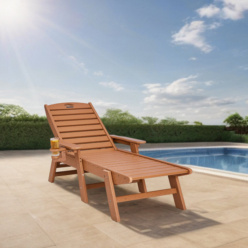 184.91cm Long Sun Lounger, Brown