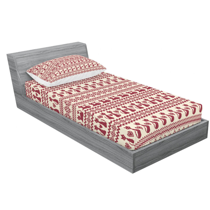 Microfiber Chevron Sheet Set, Twin Sheet Set with Fitted Sheet