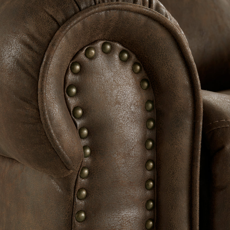 Fauteuil inclinable pivotant en microfibre Doniphan, Brun