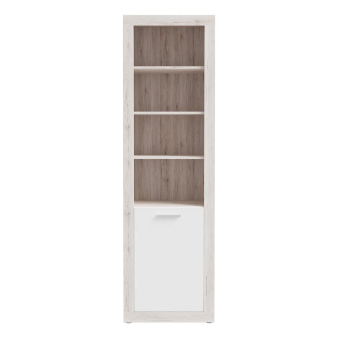 Ceridwen 59cm Bookcase with Cupboard in Sand Oak and White