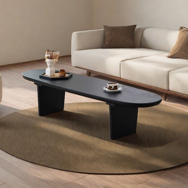 Table basse ovale élégante, H 15,74 po x l 62,99 po x P 18,89 po