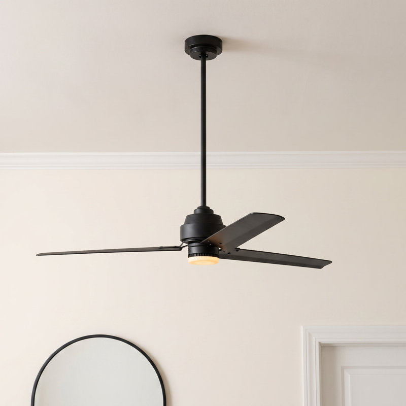 Saxony 68'' Ceiling Fan, Midnight Black with Black Blades