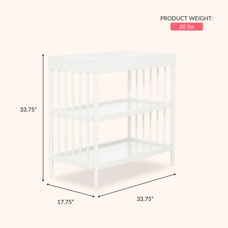 Changing Table with Pad, White/White