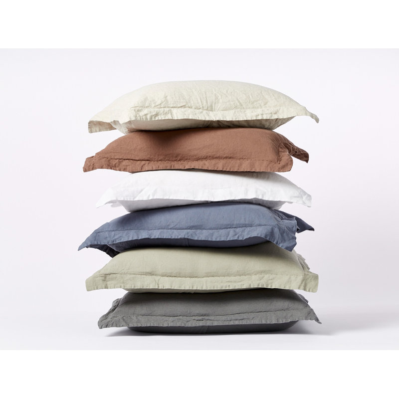 Coyuchi Organic Relaxed Linen Sham, Alpine White, King