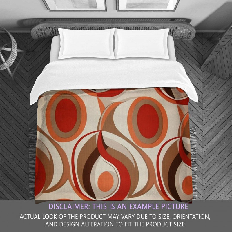 Funky Bedding, Twin Comforter, Orange/Red Abstract