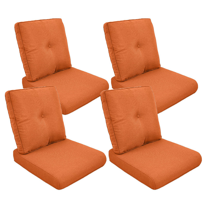 Coussin de siège / dossier d'extérieur Schutt, 4 coussins de siège / dossier, Orange