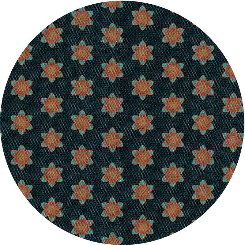 Capirano Performance Wool Floral Indoor Rug, Round 4'