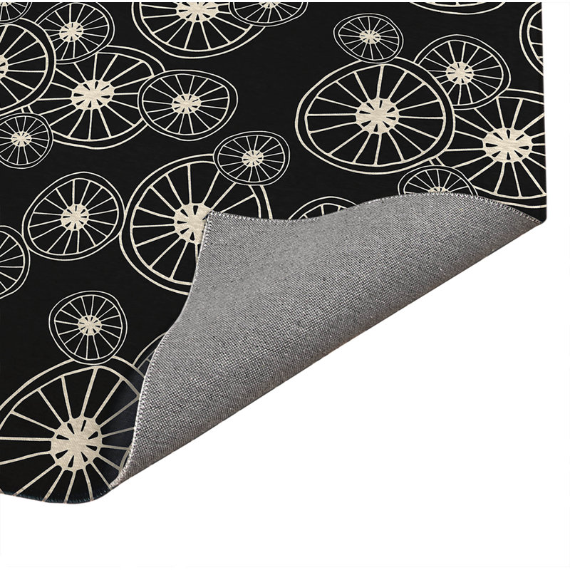 Tapis de cuisine à profil bas, Rectangle 3' x 5', Midnight Charcoal Floral
