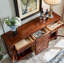 Buffet en bois d'hévéa et en verre de style américain-1281145188