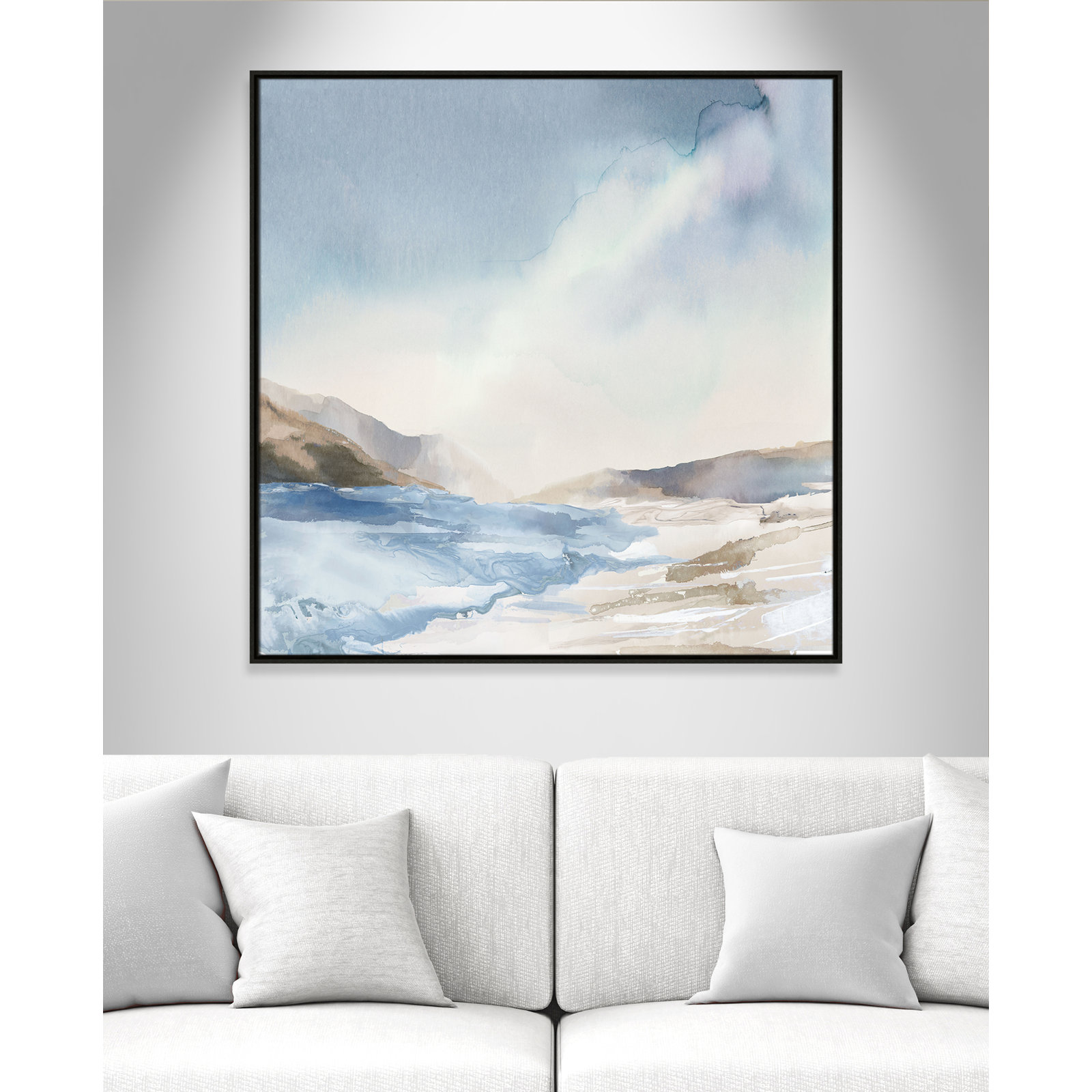 Coralie "Mystic Shores" Print, 41.5" H x 41.5" W, Espresso