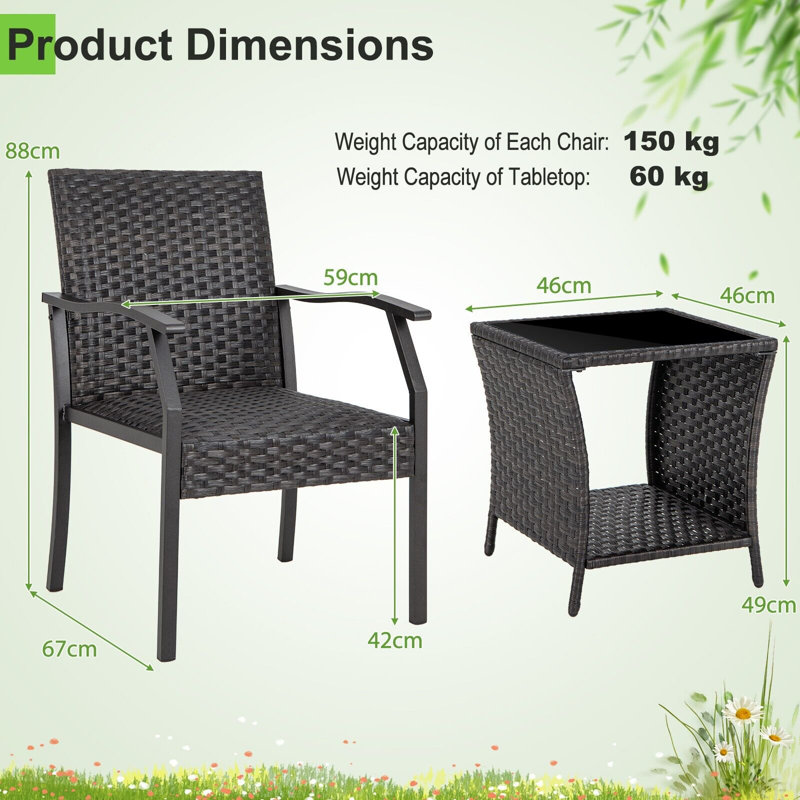 Wicker 2 - Person Garden Lounge Set