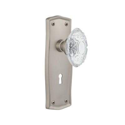 Prairie Plate with Decorative Keyhole and Crystal Victorian Knob