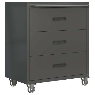 Heavy-Duty Metal Storage Cabinet With Wheels - 3 Drawer Tool Organizer For Garage, Office, And Home