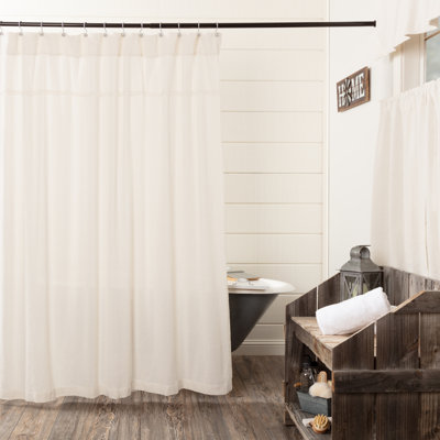Vassallo 100% Cotton Single Shower Curtain