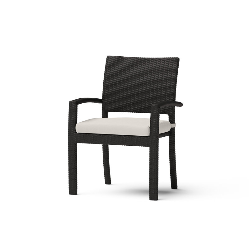 Winnie Stacking Patio Dining Armchair with Cushion, Spectrum Dove Sunbrella® Plainweave