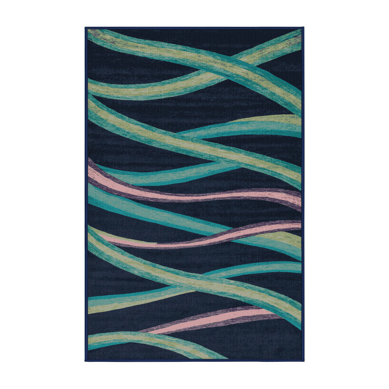 Tapis gris lavable à la machine, Rectangulaire 7 pi x 10 pi